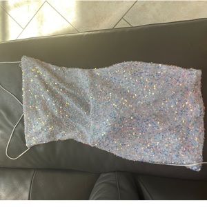 White sparkly homecoming dress